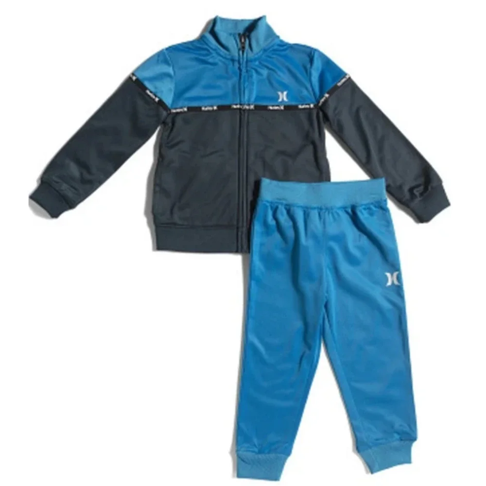 Hurley Toddler Boys 12M Two Piece Track Suit Jacket Pants Blue Navy Zip Front
